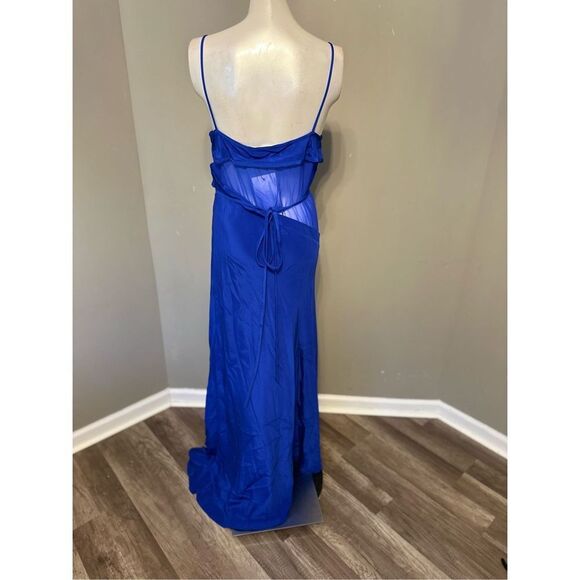 NWT CHRISTOPHER ESBER Mesh Panel Silk Maxi Dress - Picture 9 of 11